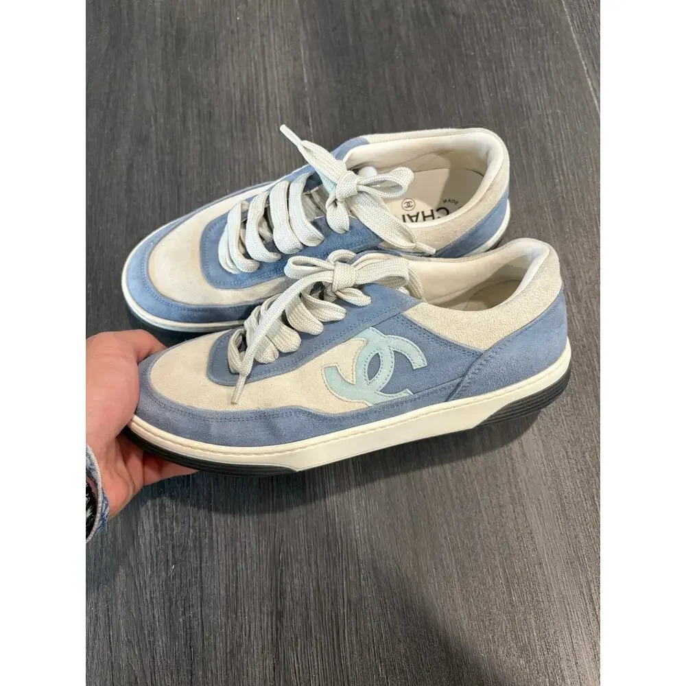 Chanel Suede Kidskin CC Low Sneakers Size 39(9)
